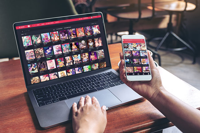 Nutaku App Mobile und Desktop Ansicht