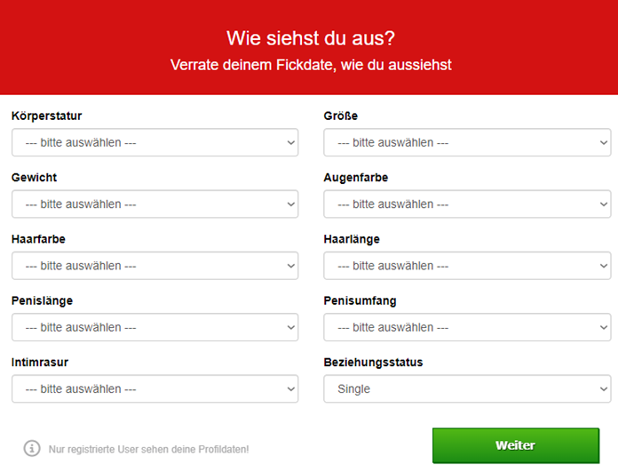 Fickendo Profileinstellungen